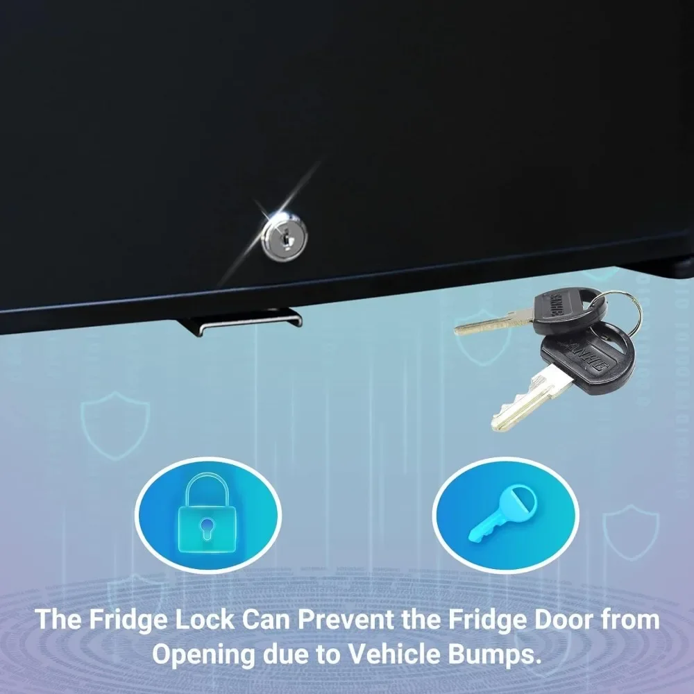 Frigorifero Camper Frigo Semi Camion Frigorifero Mini Commerciale DC Car 110V 1.6 Cu.Ft Frigorifero compatto con Rev