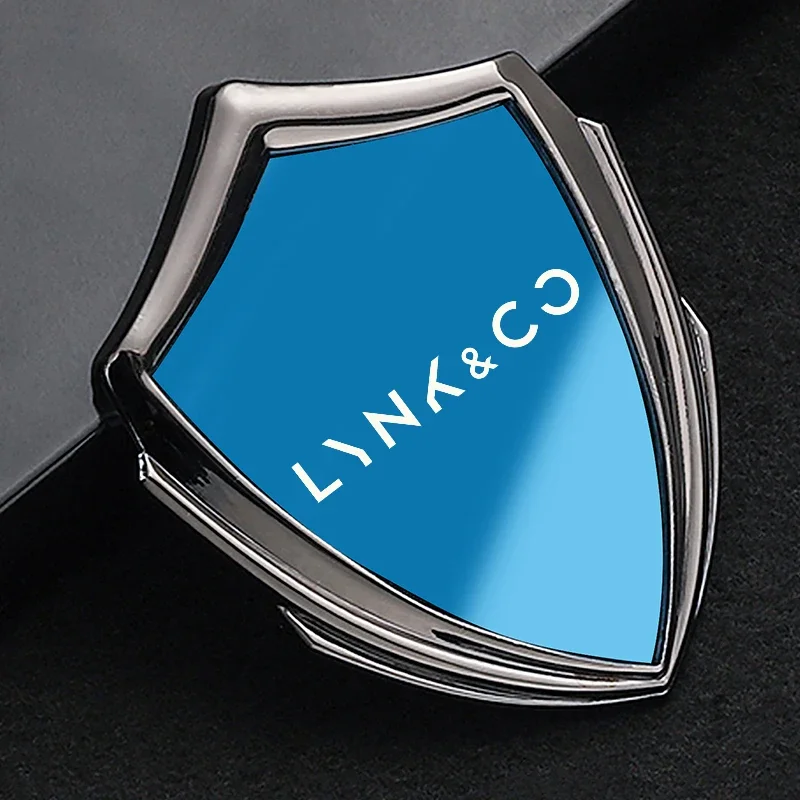 1Pcs 3D Metal Shield LYNK & CO Logo Sticker Emblem Badge For 01 02 03 05 06 09 Auto Accessories