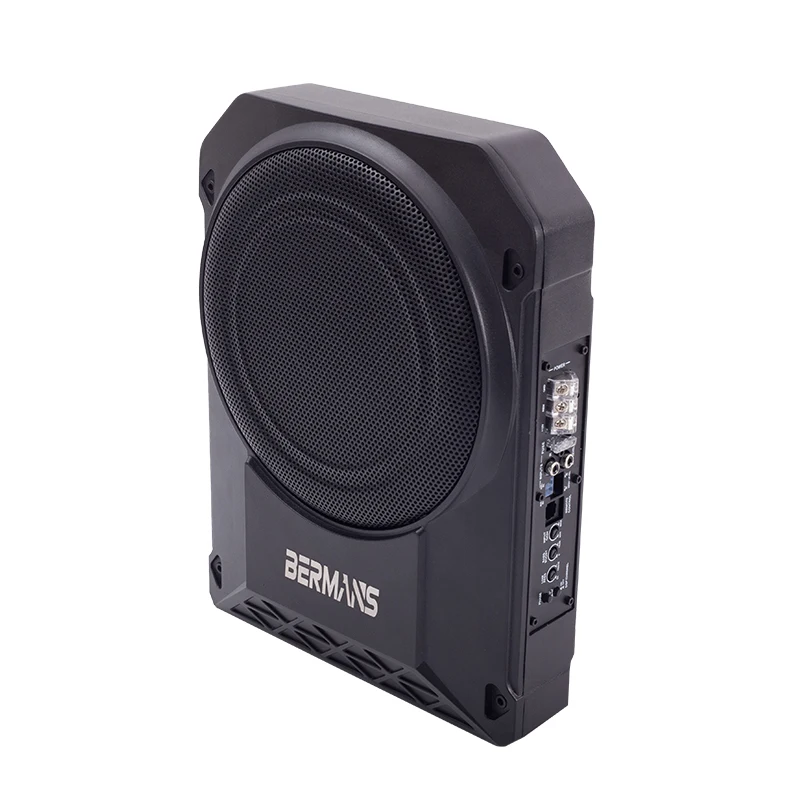 10-calowy aktywny subwoofer samochodowy o mocy 1200 W, maks. 12 V, ultracienki, wysokiej jakości procesor audio, subwoofer pod siedzeniem