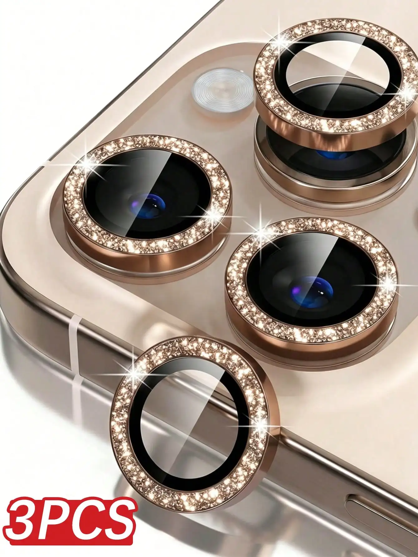 Lot de 3 protections d'objectif d'appareil photo en verre trempé 9H compatibles avec Apple 17/17 Pro/17 Pro Max/16 Pro/16 Pro Max, Accessoires pour téléphone