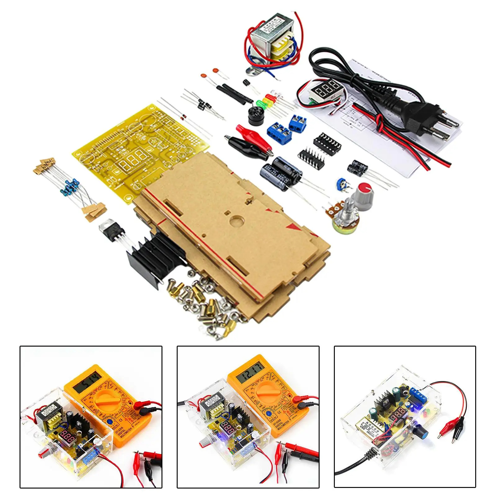 

LM317 Adjustable Power Supply Board Kit DIY Project Lightweight Compact DIY Production Power Training Kit DIY Electronic Kit