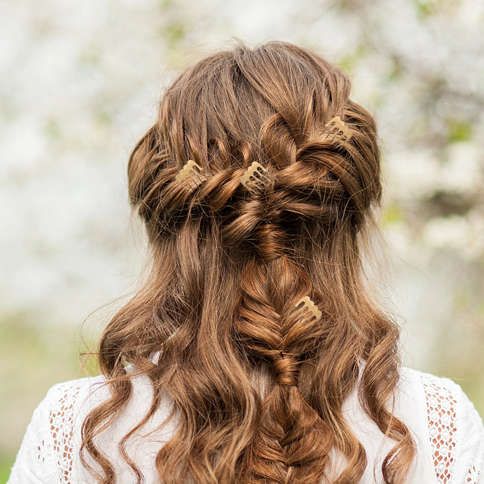 

10pcs Mini Golden Hair Combs for Women Side French Bridal Small Slide Clips Decorative Styling Tools Hairpins