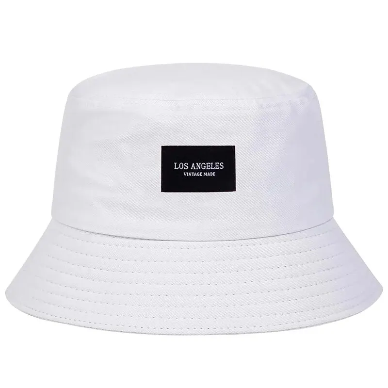 Unisex LOS ANGELES naklejka z literami kapelusze typu Bucket czapki rybackie Outdoor Casual Cap kapelusz z filtrem przeciwsłonecznym