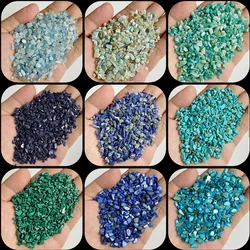 3-5MM Small Natural Blue Amazonite Stone Chips No Hole Crystal Quartz Gem Stone For Garden landscaping Microlandscape Fish tank