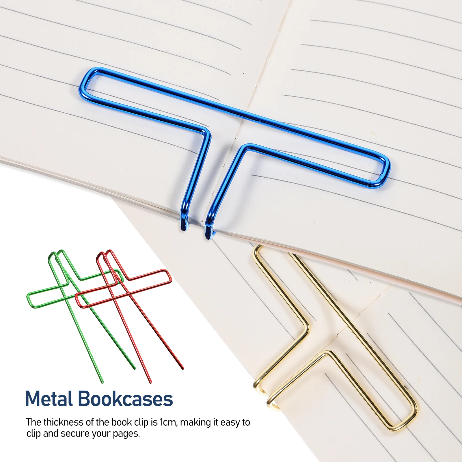 

8 Pcs Three-dimensional Book Folder Clips Page Holder Hands-free Music Stand Thumb Gold Plated Metal Practical Sturdy