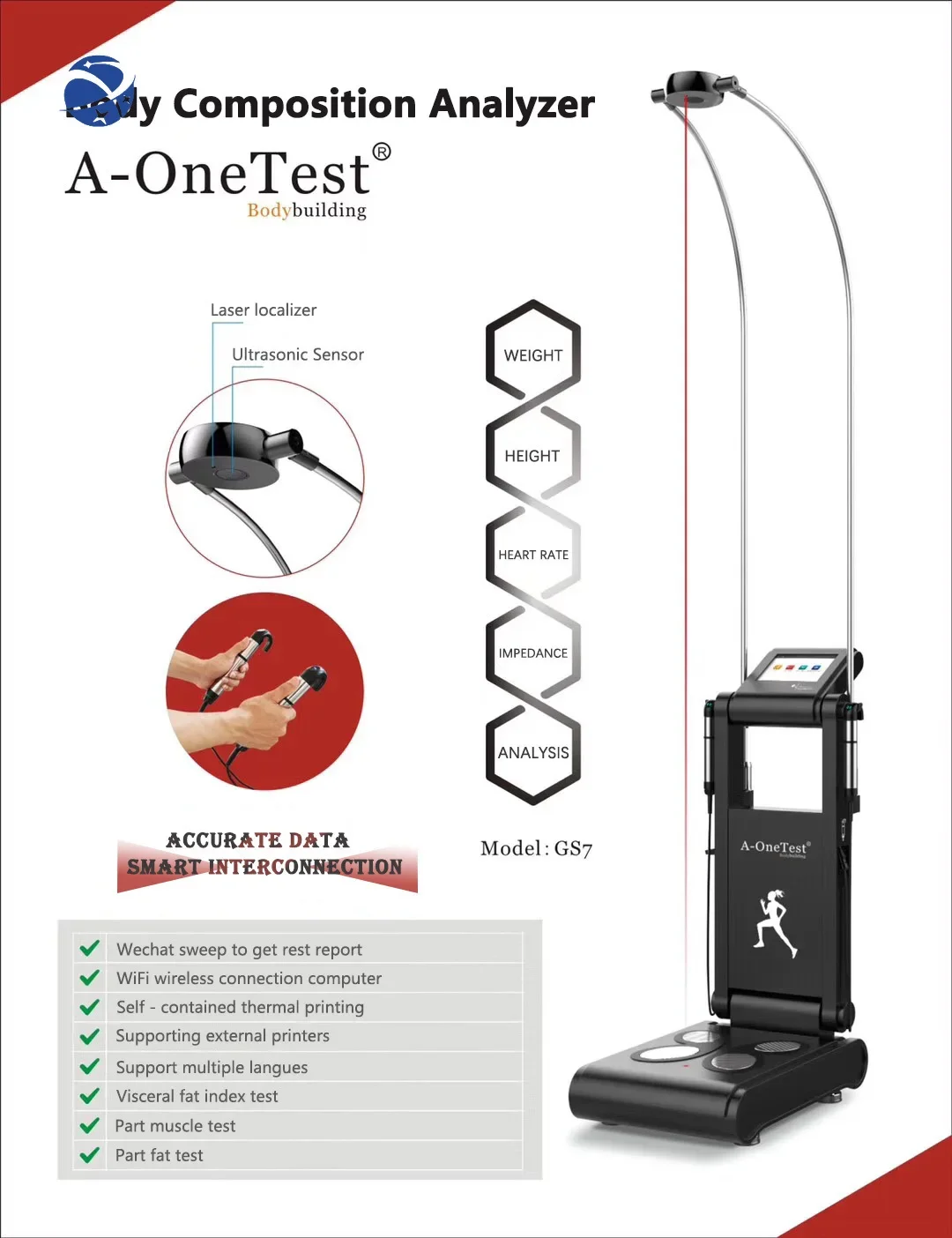 Professional High Accurate Weight Scale Smart Magnetic Resonance Body Fat Analyzer Scaled Body Composition Analyzer