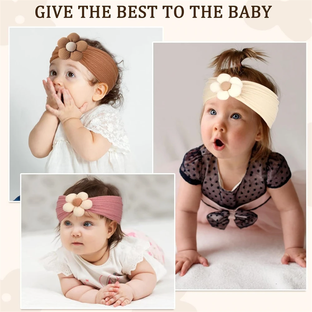 Newborn Baby Headbands New Flower Nylon Headband Infant Toddler Priccess Elastic Hairband Headwear Hair accessories for children