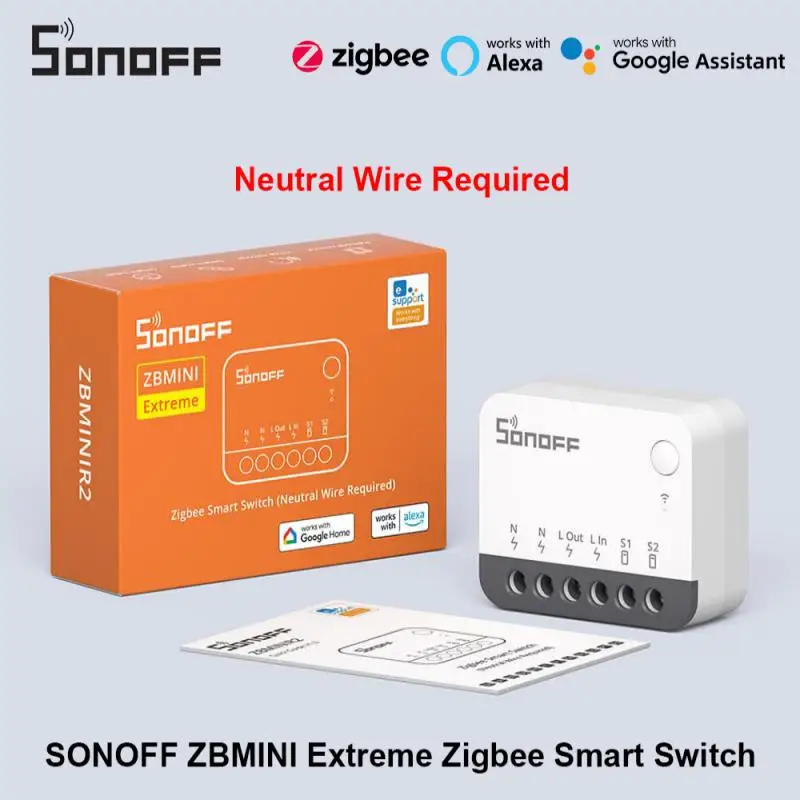 1-10 قطعة SONOFF ZBMINIR2 Zigbee3.0 مفتاح خارجي ذكي التحكم حجم صغير يتطلب سلك محايد يعمل مع Alexa Google Home