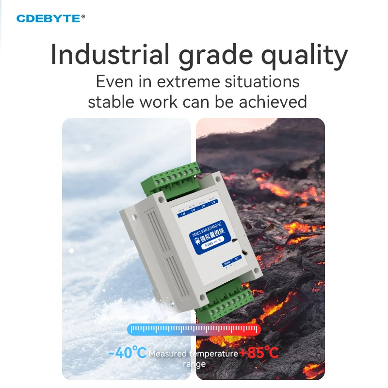 RS485 Control IO Serial Port IO Networking Module ModBus Protocol CDEBYTE MA01-XHXX0100-V2 Differential Analog Input Module