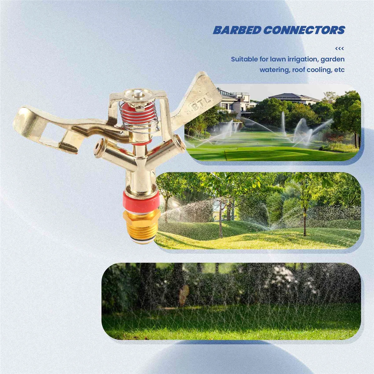 AS53-Hot New 1/2 Inch Dual Connector Zinc Alloy 360 Degree Rotate Rocker Arm Water Sprinkler Nozzle Garden Irrigation