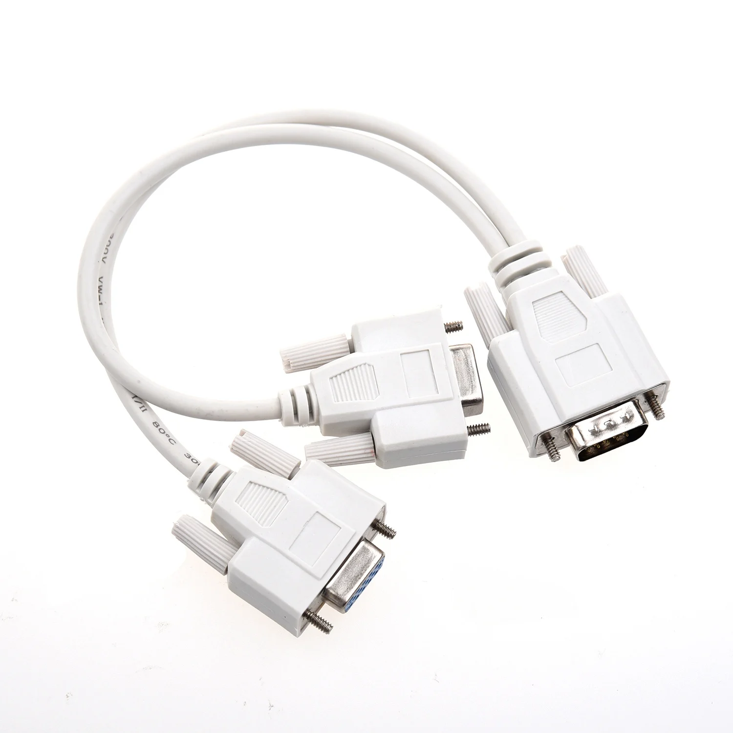 NEW 1 PC to 2 MONITORS SPLITTER CABLE FOR VGA VIDEO