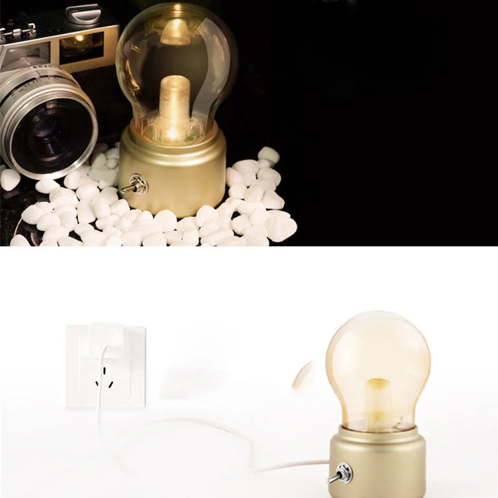 

Retro Bulb Night Light Lamps Decorative Mini Size Rechargeable 5V USB Warm Atmosphere Bedroom Home Bars Cafes