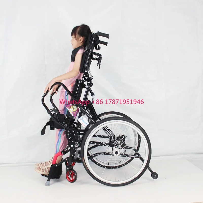 Manual Stand-Up Mechanical Wheelchair for Handicapped Stairs Medical Rehabilitation Therapy Supply