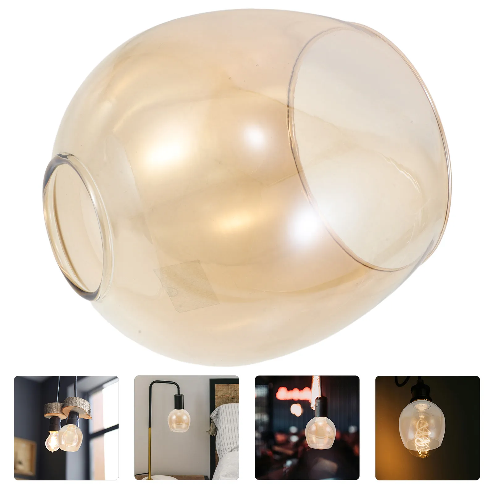 

Амберный электролитически окрашенный ручной работы стеклянный абажур из боросиликатного стекла, полупрозрачный декоративный светильник для настенных бра, подвесных и потолочных светильников