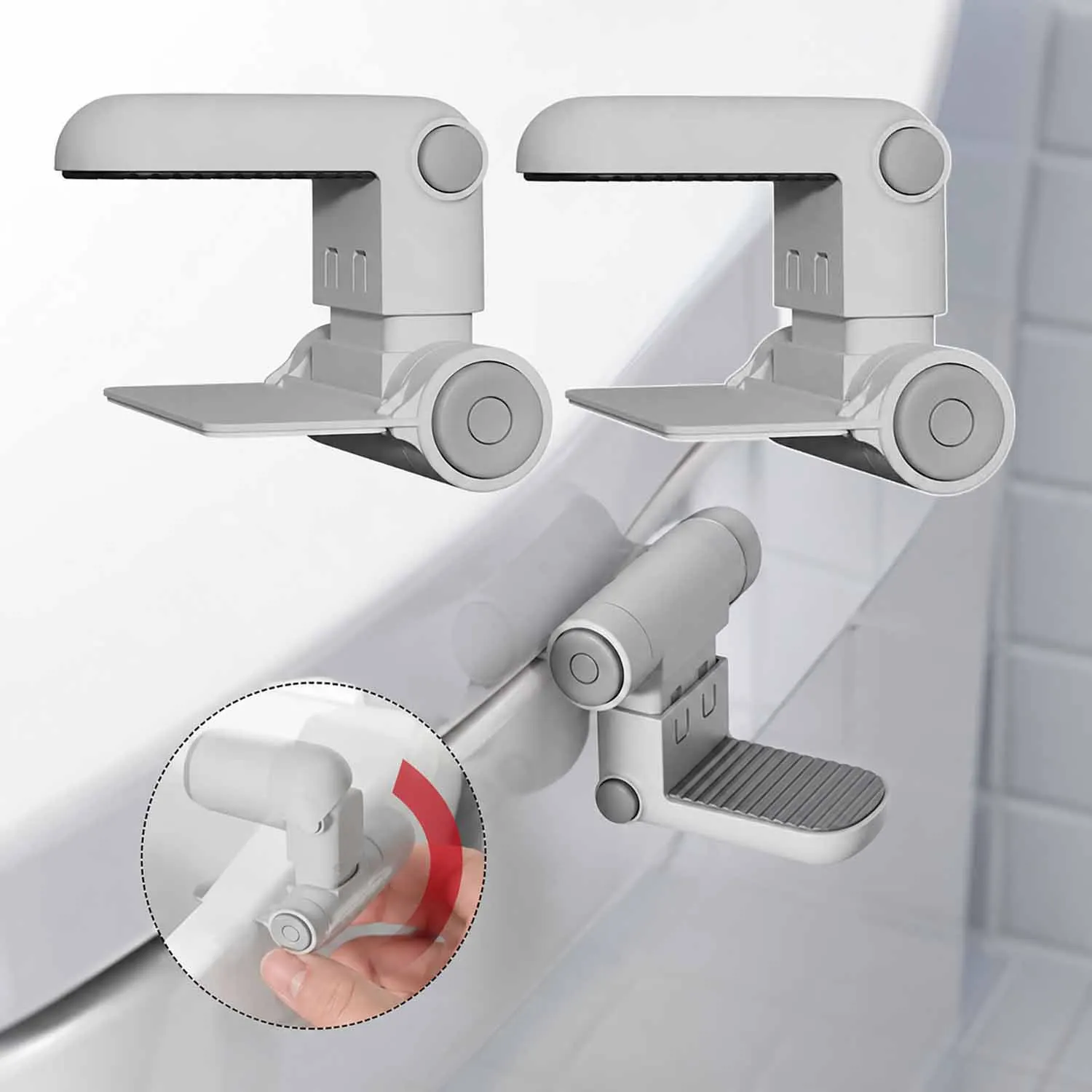 

2-Piece Toilet Seat Lock for Child Safety, ABS Baby Proof Toilet Lid Lock with Silicone Pad and Easy Rotation