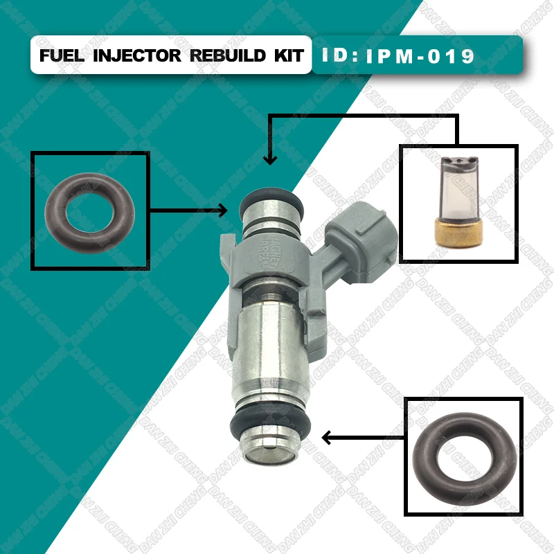 4 set Fuel Injector Service Repair Kit Filters Orings Seals Grommets for Chery QQ OEM IPM019 IPM-019 9648148580 964 814 858 0