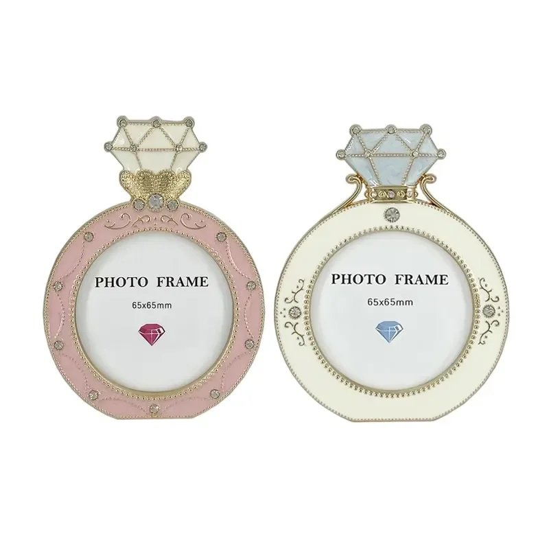 Custom Zinc Alloy Enamel Photo Frame Metal Picture Holder Birthday Festival Souvenir Gift Box Packaging Customized Color