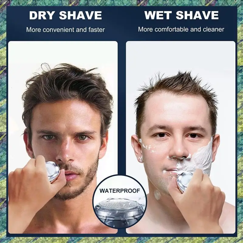 

Мини-бритва Nana, электрическая бритва, портативный карманный триммер для бороды с ЖК-дисплеем для мужчин, беспроводная перезаряжаемая роторная бритва