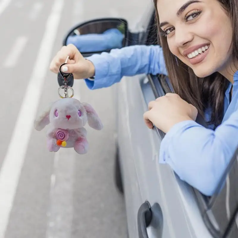 かわいいグラデーションカラーのぬいぐるみキーホルダー,動物のぬいぐるみ,軽量おもちゃ,ポータブル,軽量,ハンドバッグチャーム,財布