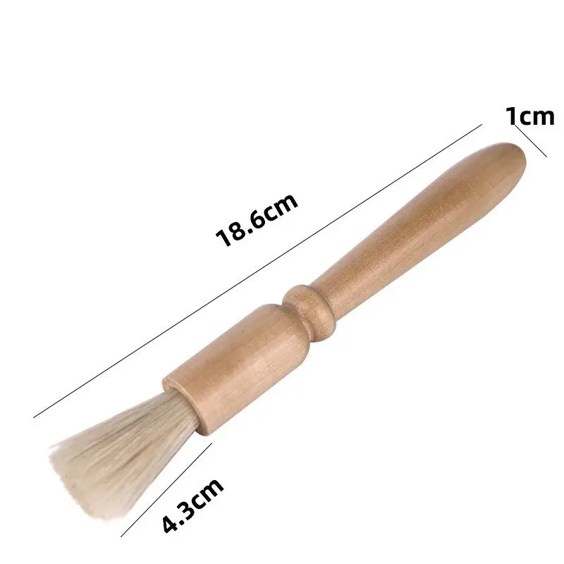 2Pcs wooden handle brush, bean grinder, cleaning brush, coffee machine, cleaning brush, coffee powder, cleaning small bristles