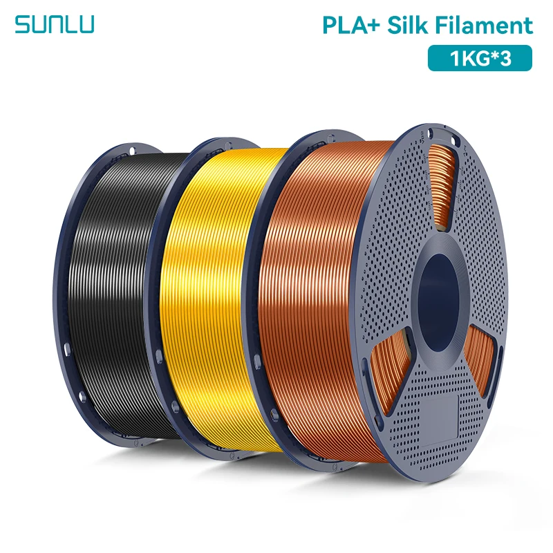 SUNLU Silk PLA PLUS Filament 3D 1,75 mm Wielokolorowy, Wysoki Połysk, Gładka Jedwabista Powierzchnia, PLA Silk do Większości Drukarek 3D FDM, 3 kg — zdjęcie produktu 7