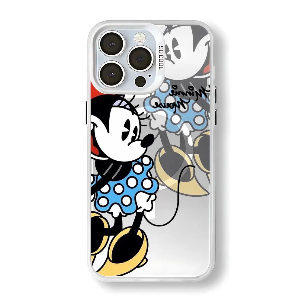 حالة الهاتف المغناطيسي لفون ، لطيف مضحك ميكي ميني ، Magsafe غطاء مطلي بالفضة لفون 11 ، 12 ، 13 ، 14 ، 15 ، 16 Pro Max ، Plus ، إبداعي #5