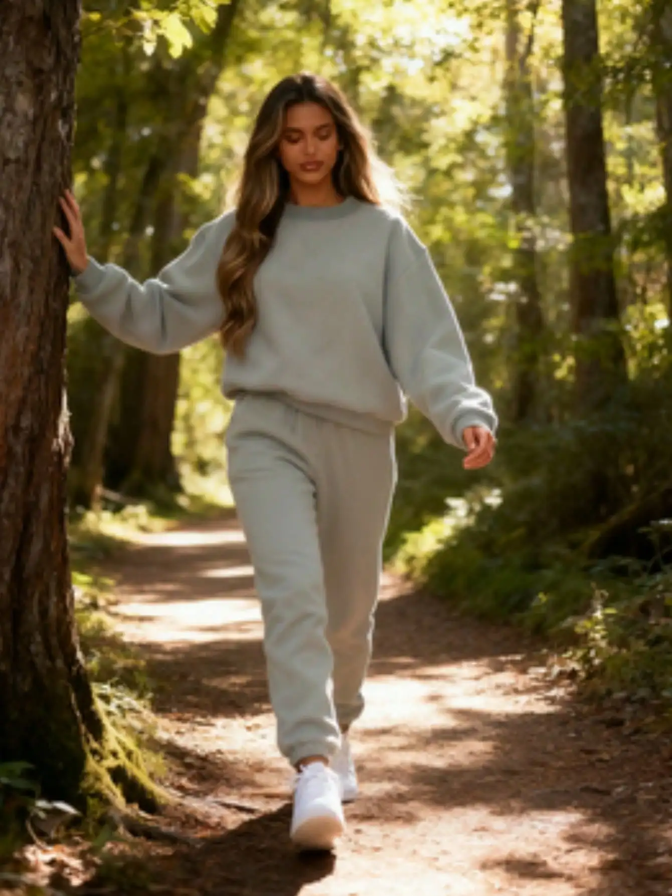 

Женский комплект: оверсайз свитшот и джоггеры однотонного цвета для повседневной носки, дома и путешествий