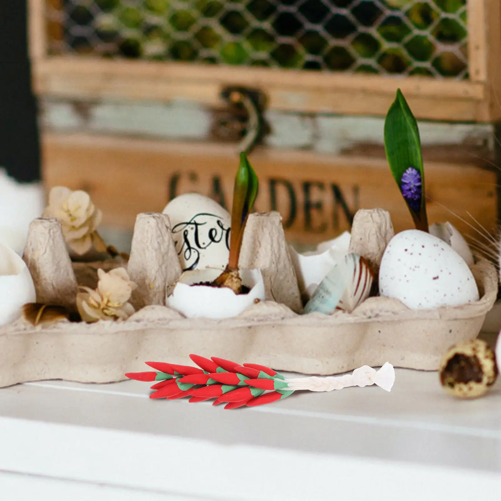 

Fake Chili String Simulation Chili Props Creative Mini Kitchen Decoration Restaurant Photo Prop Lifelike Artificial Vegetable