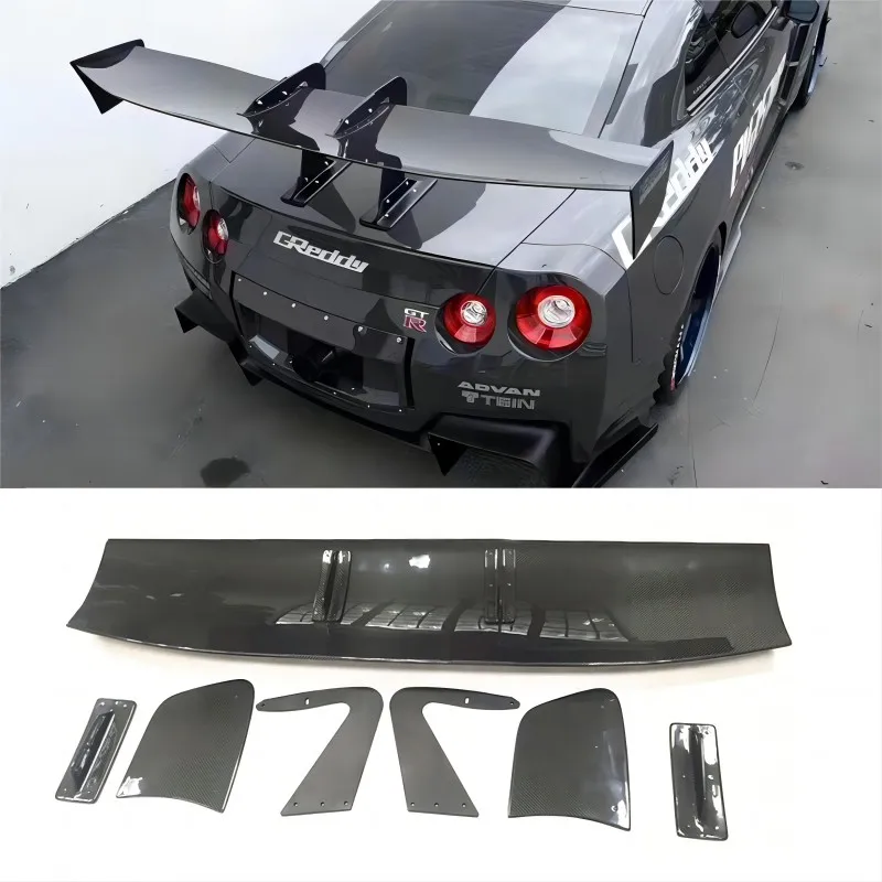 

For GT-R R35 GT86 BRZ Nissan 350Z BWM Z4 Benz AUdi Real Carbon Fiber Car Rear Spoiler Wing for Nissan V Style Car Accessories