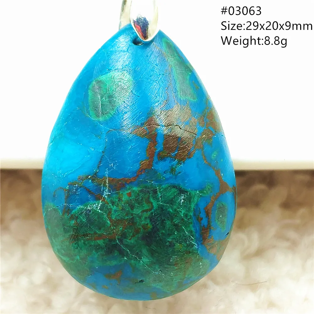 Natural Blue Azurite Malachite Pendant Rare Jewelry Women Men Malachite Rare Water Drop Necklace AAAAAA