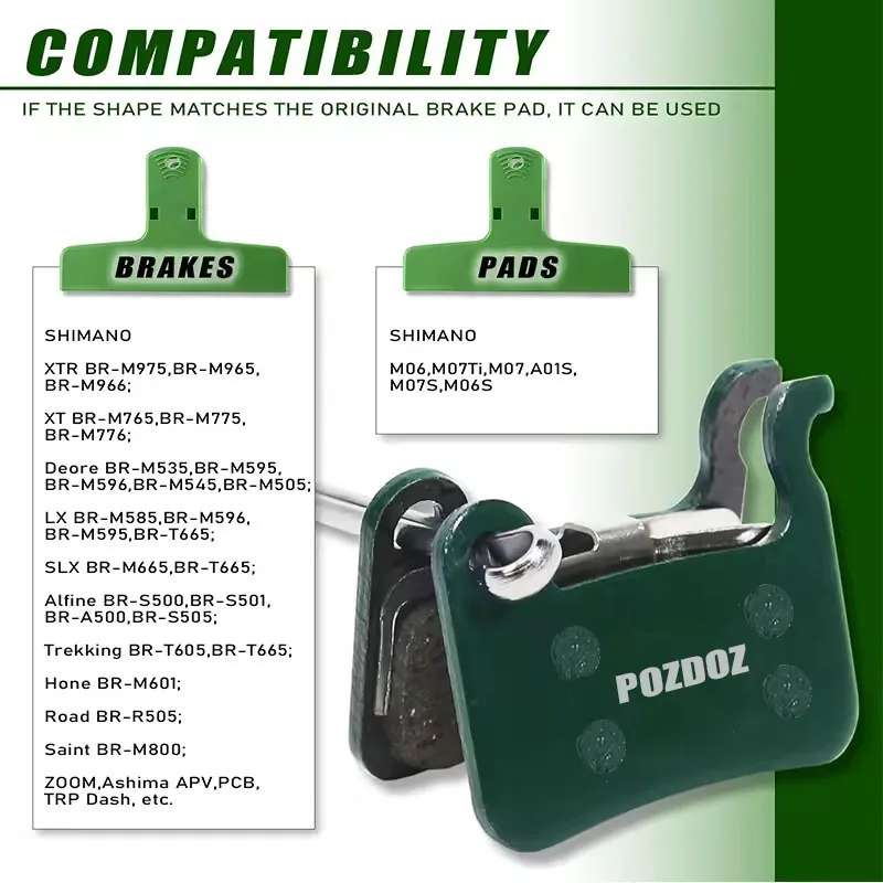 POZDOZ Pastiglie freno a disco idraulico in ceramica per SHIMANO A01S M06 M07 Bici da strada MTB Pastiglie freno da ciclismo Parti bici resistenti all'usura