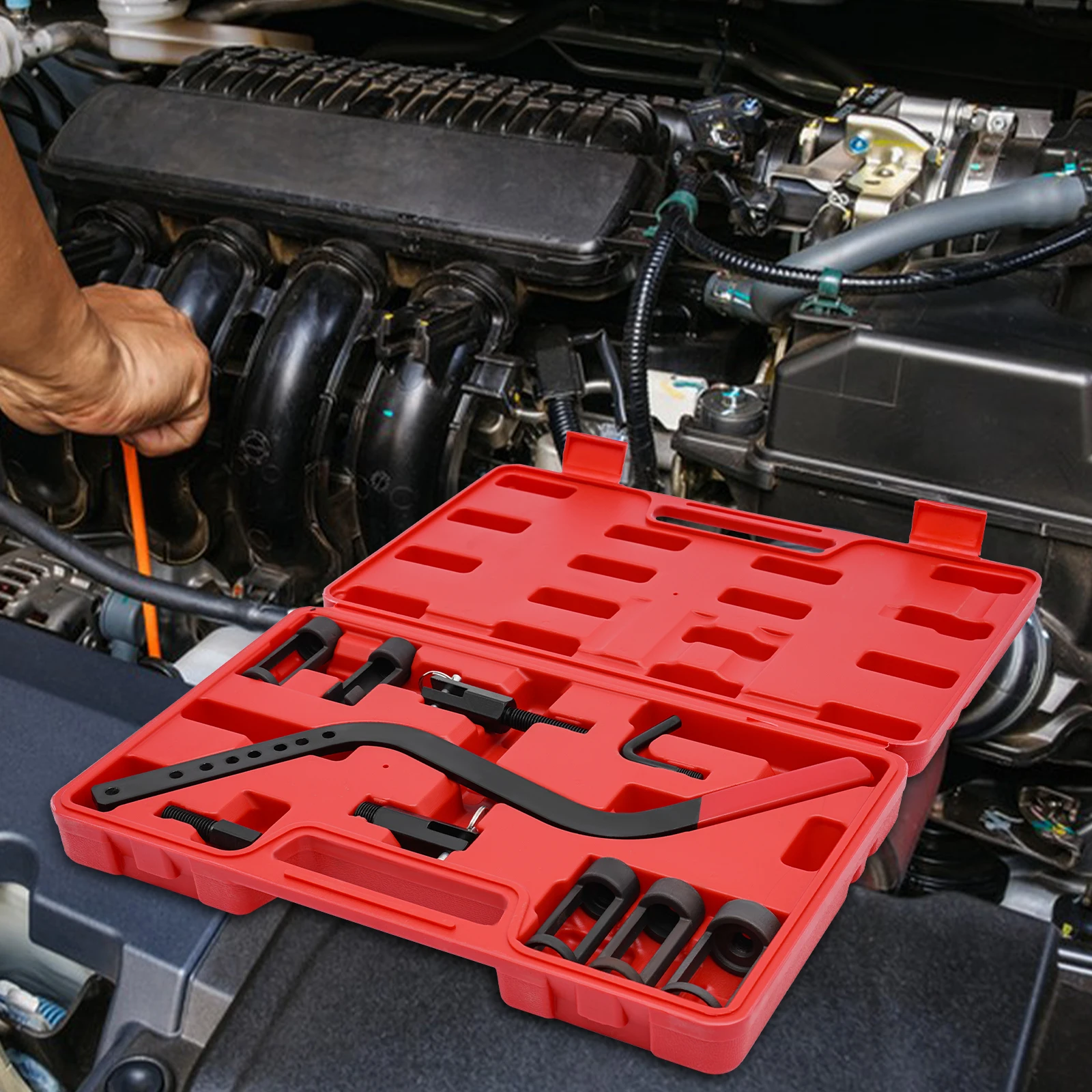 

Universal Valve Spring Compressor Tool Kit - No-Dismantle Valve Spring Remover & Installer - Professional Automotive Repair Tool