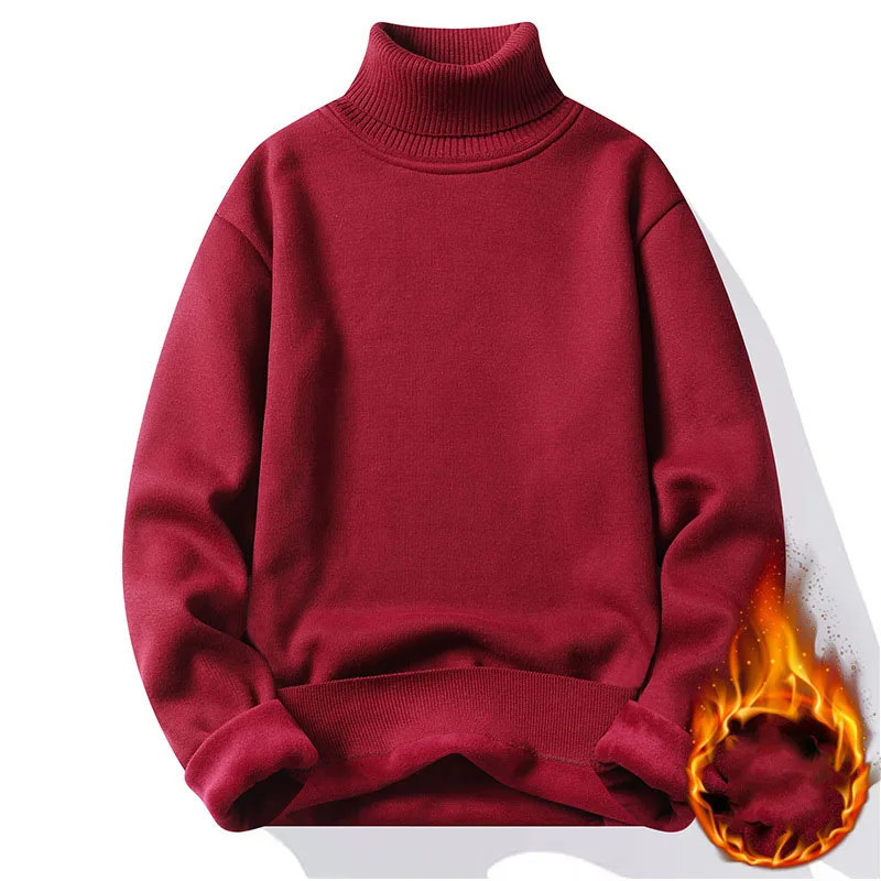 Sweter Rajutan Turtleneck Dasar Slim Fit Kasual Pria Pulover Kerah Tinggi Mantel Bawah Rajut Hangat Pria Atasan Musim Gugur Musim Dingin MY919