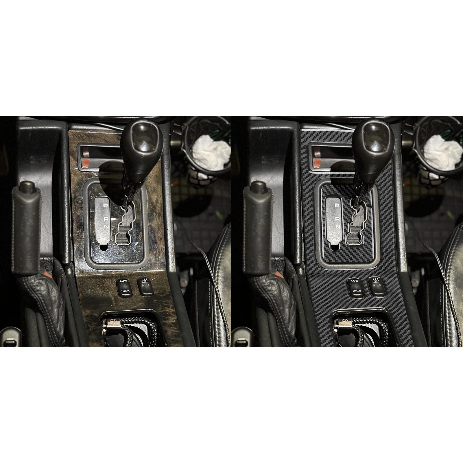 For Benz G-Class W463 G500 G55 2004-2012 Real Carbon Fiber Gear Shift Panel Surround Trim Cover Car Interior Accessories Sticker 3