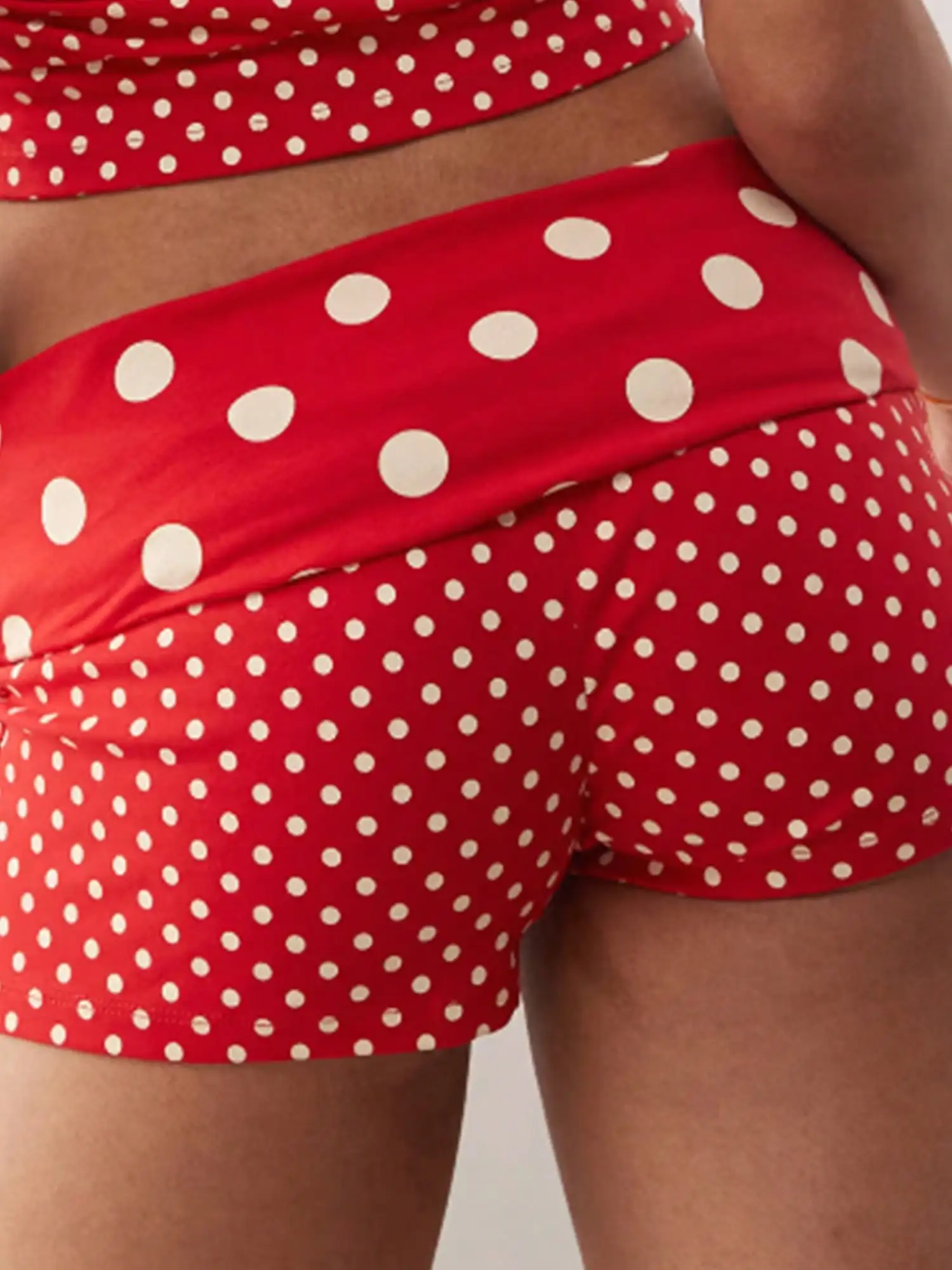 النساء البولكا نقطة صغيرة صالة السراويل Y2K منخفضة الارتفاع طوي اليوغا مايكرو السراويل سليم صالح الخروج بويشورت بيجامة ملابس خاصة قيعان #4