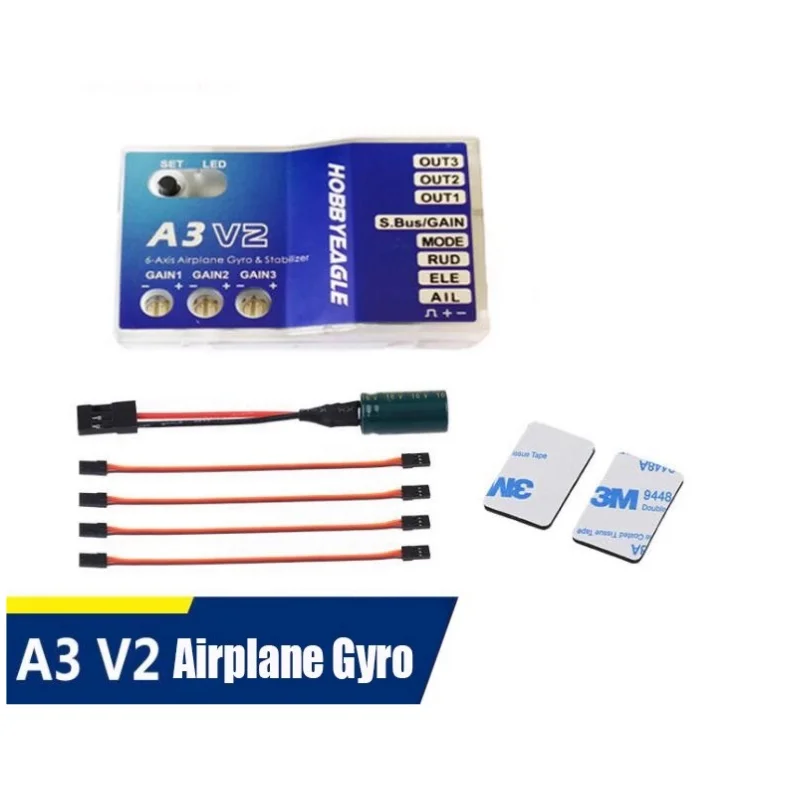 Gyro A3 V2 3-Axis Flight Stabilizer-Auto-Leveling for RC Airplanes, Fixed-Wing, Copters, Helicopters Altitude Hold & Easy Setup