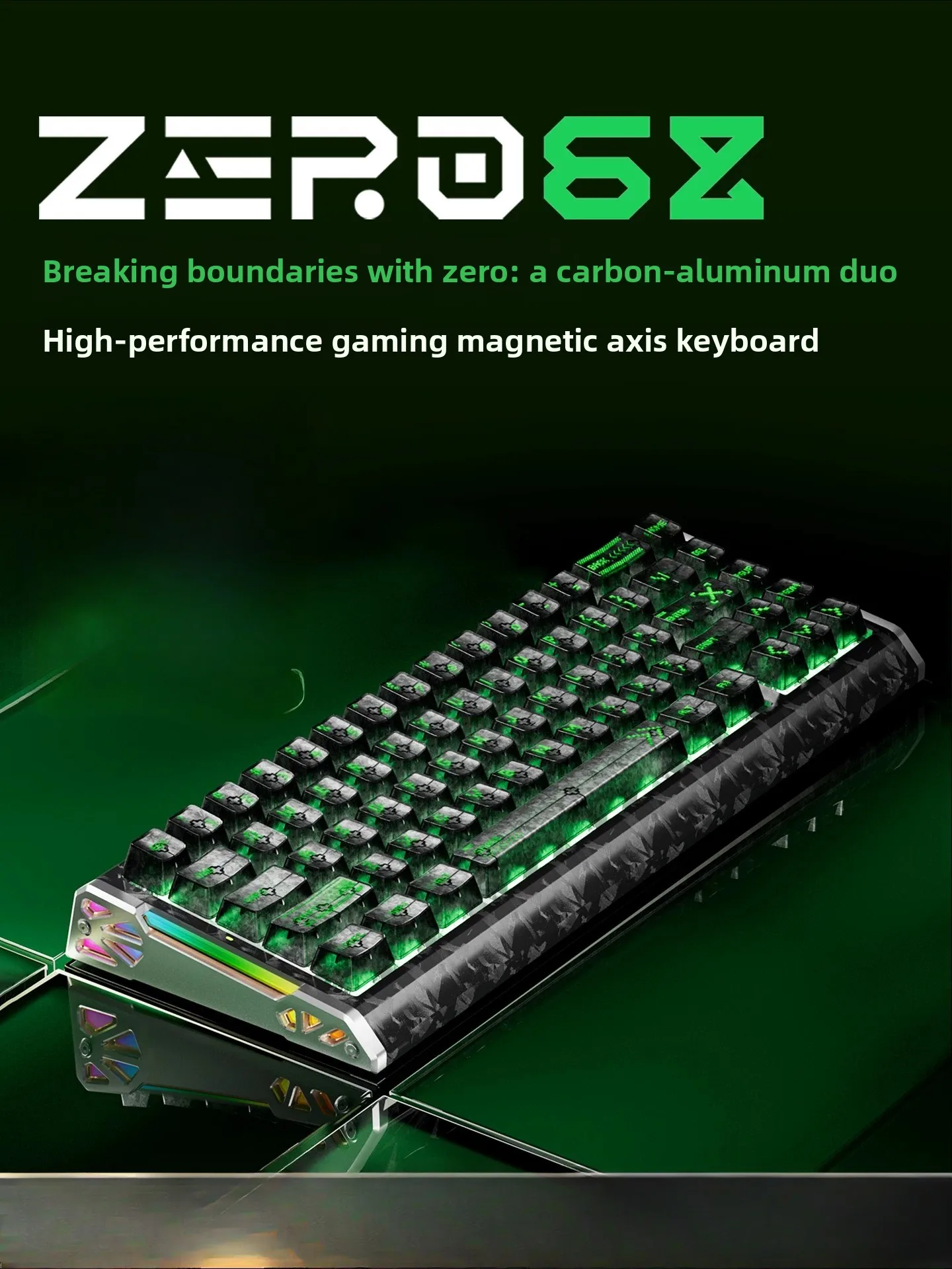 Custom 68% Layout Magnetic Axis Mechanical Keyboard Wireless Tri-Mode Carbon Texture Esports Gaming Gift