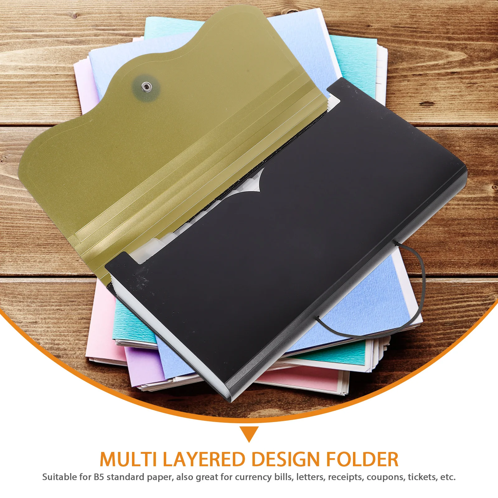 B5 Expanding File Folder Organizer Portable Document Storage Bag For Bills Receipts Tickets Checks Multipurpose Paper Organizer