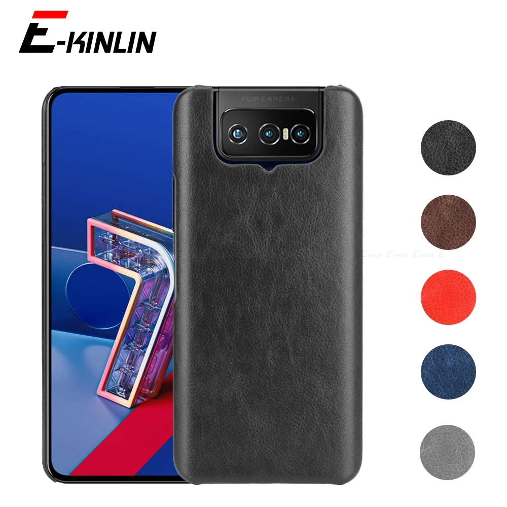 Luxury Litchi Leather Skin Back Cover For Asus Zenfone 8 Flip 8Z ZS672KS ZS590KS 7 Pro ZS671KS ZS670KS Ultra Thin PC Phone Case