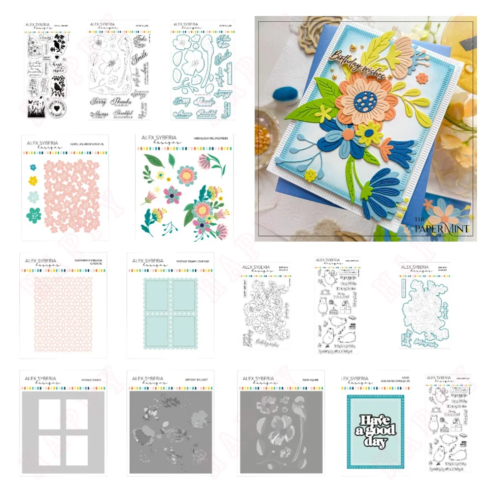 

Floral Splendor Cover Die 2024 New Metal Cutting Dies Stamps Stencil DIY Scrapbooking Paper Craft Handmade Album Card Template