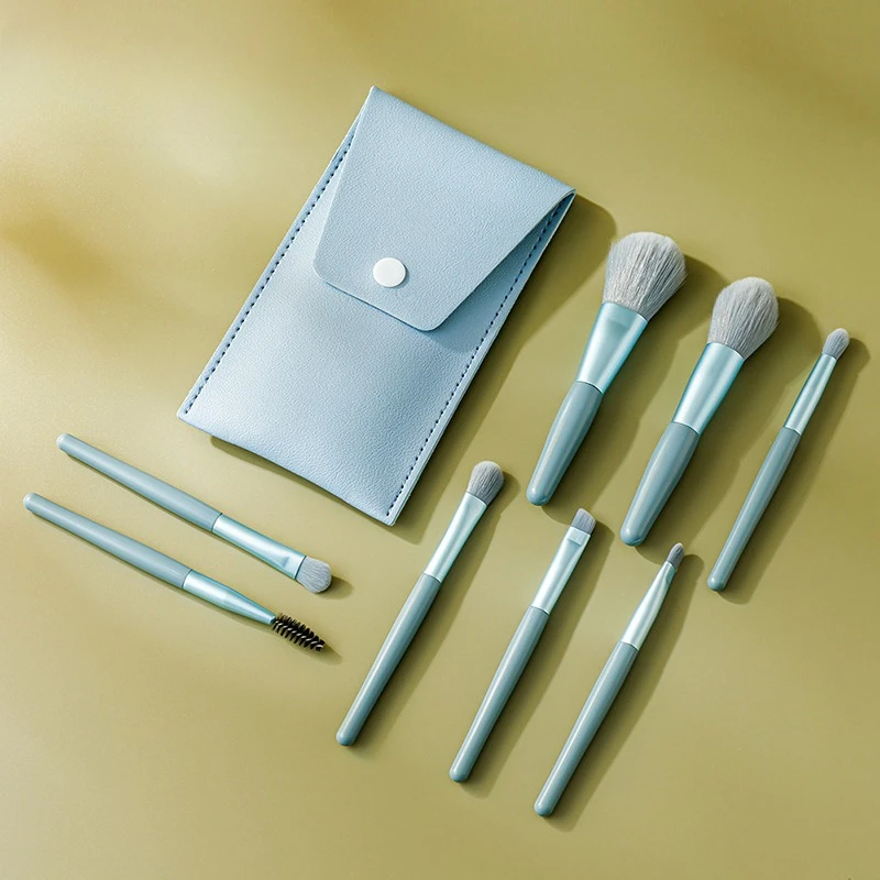

8Pcs Mini Makeup Brush Set, Viral Powder Blush Eyeshadow Concealer Tools, Portable Complete Beauty Kit for Beginners