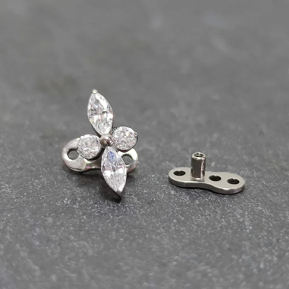 Titanium Helix Piercing Microdermal Studs, Dermal Anchor