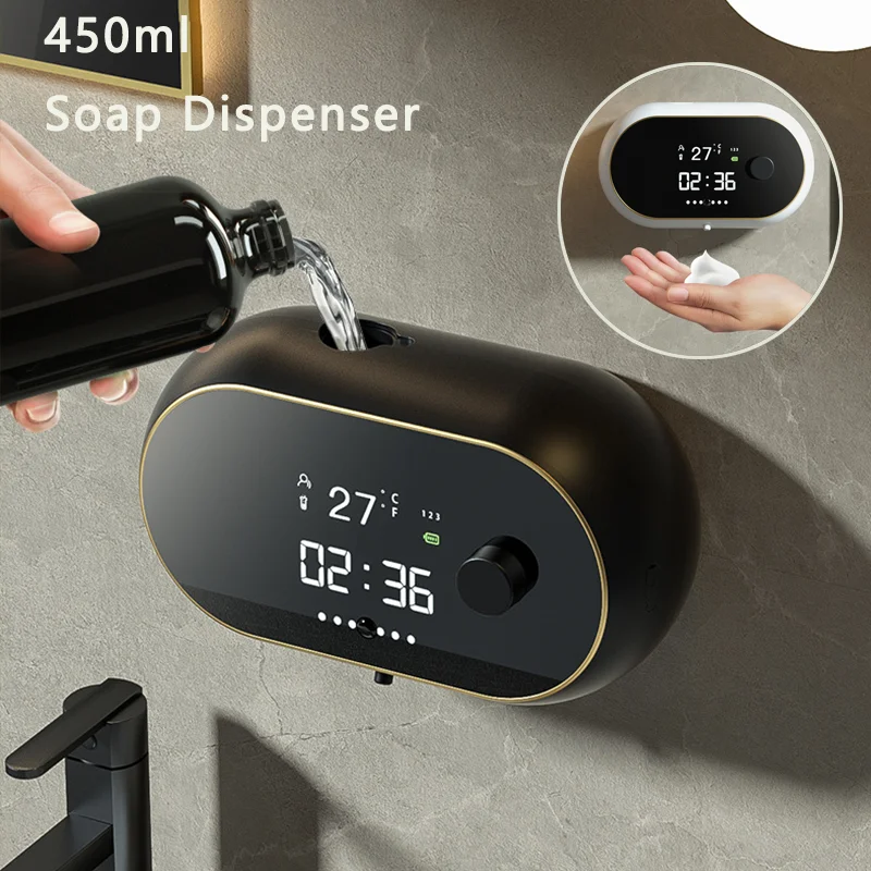 

Wall Mounted Induction Soap Dispenser Automatic Touchless Soap Dispenser USB Rechargeable Electric Soap Dispense For Bathroom