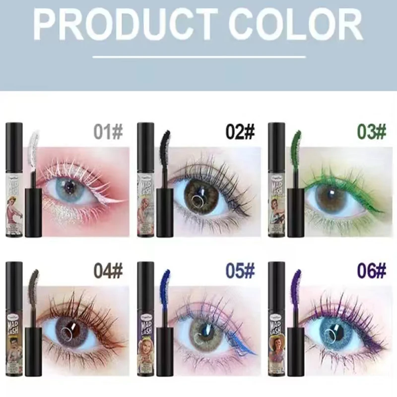 Rímel de colores Natural para mujer, extensión de pestañas, crema de seda, rizado duradero, grueso, impermeable, secado rápido, cosmético de ojos