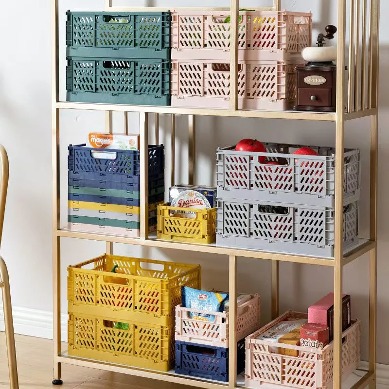 Household large folding basket tabletop cosmetic toy storage basket Nordic minimalist multi-functional snack and sundry organizi