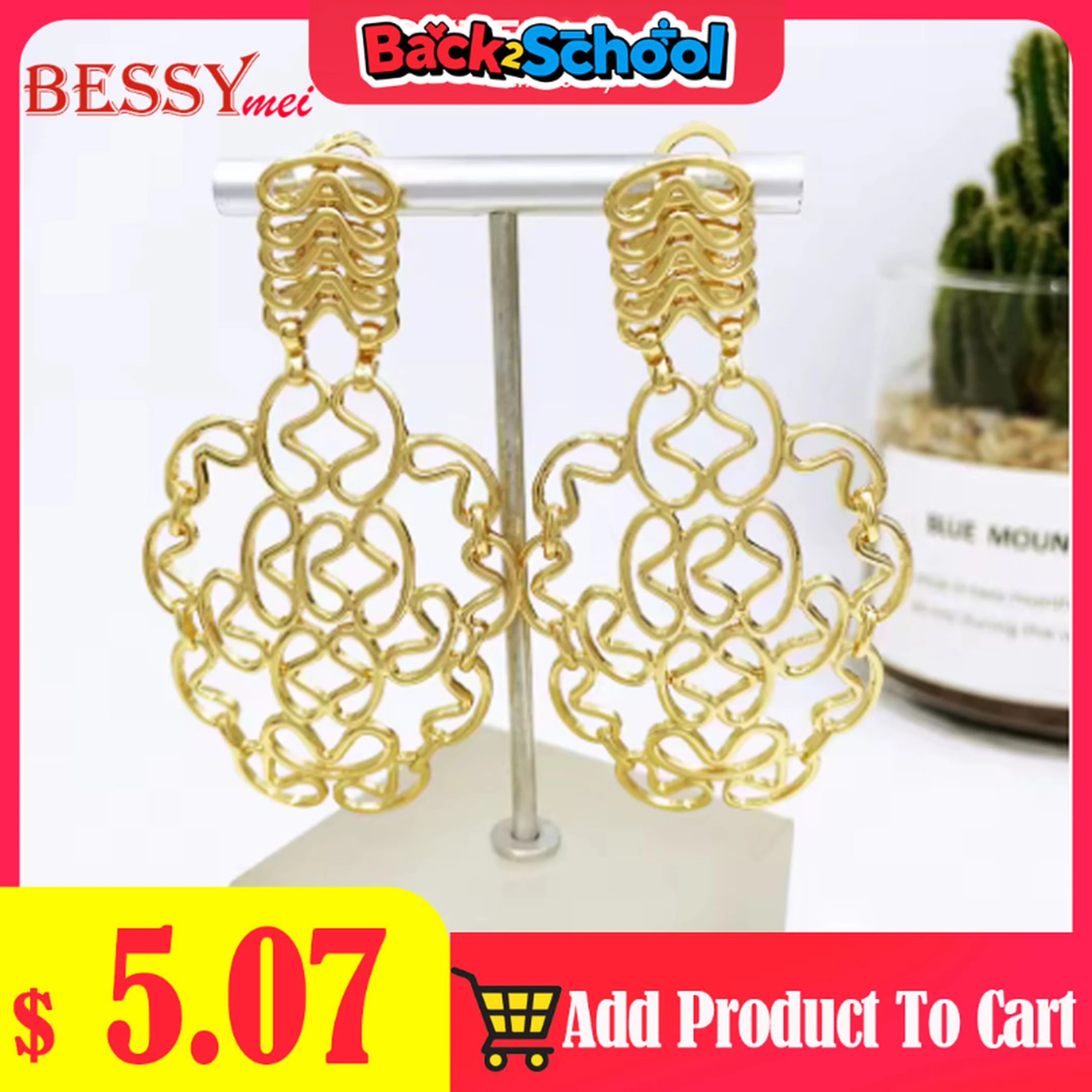 

Dubai Large Earring for Women Hollow Out Earrings For Bride Design Weddings 2024 Statement Jewellery Party Gifts