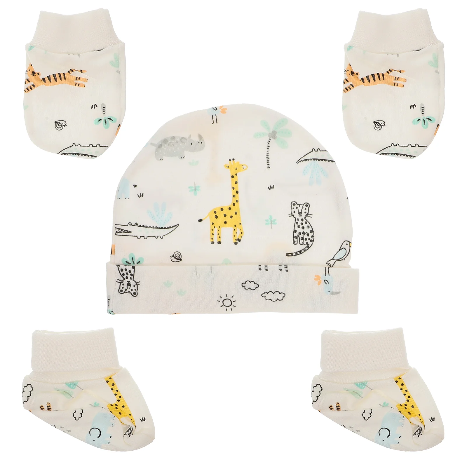 Newborn Hospital Hat Infant Socks Beanie Gloves Booties Foot Protective Sleeve Baby Protection Accessory