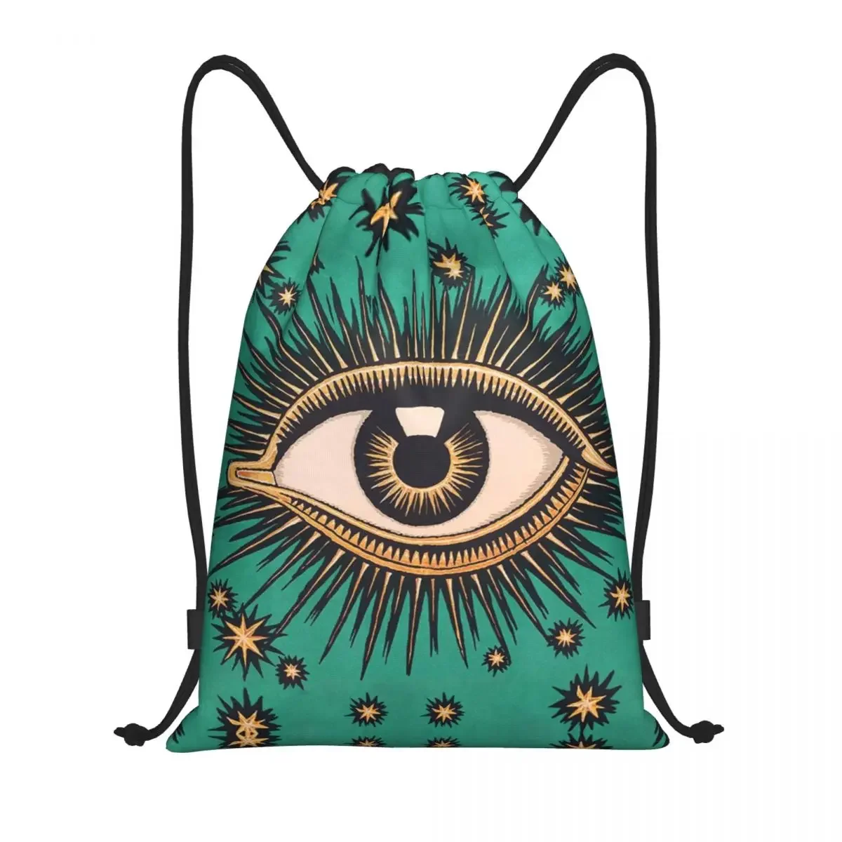 

Custom All Seeing Eye Art Drawstring Bags Women Men Lightweight Evil Mystic Eyes Sports Gym Storage Backpack