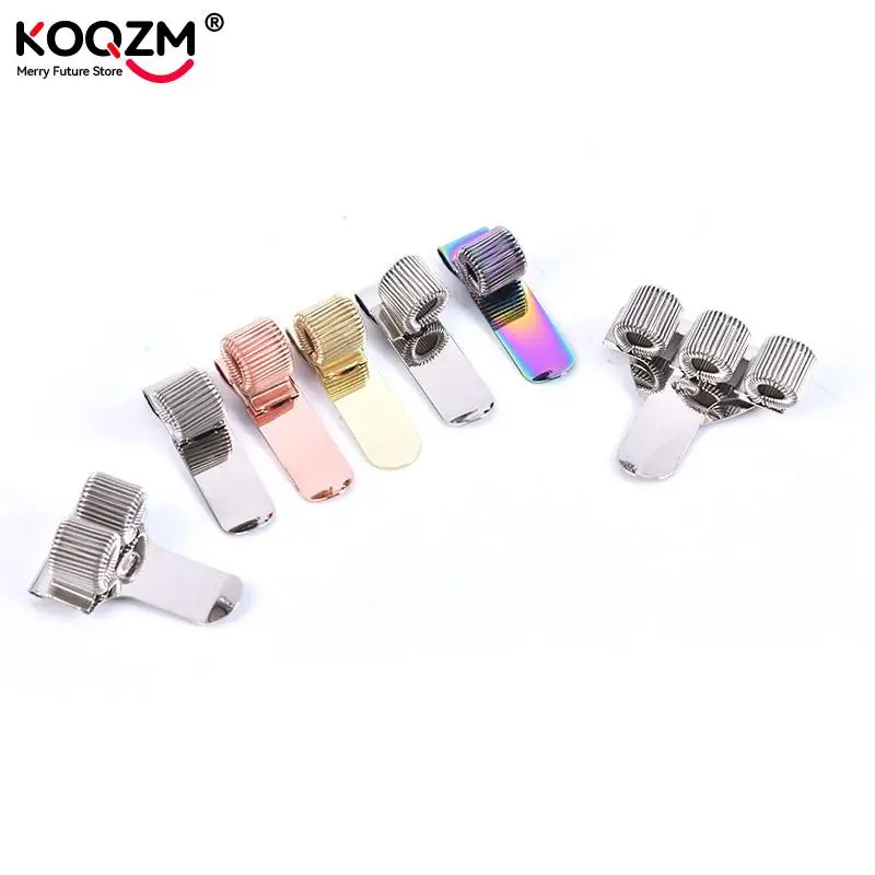 1pc Spring Pen Clip Metal Pencil Holder Single Hole Double Opening Triple Orifice Elastic Loop Portable Writing Stationery