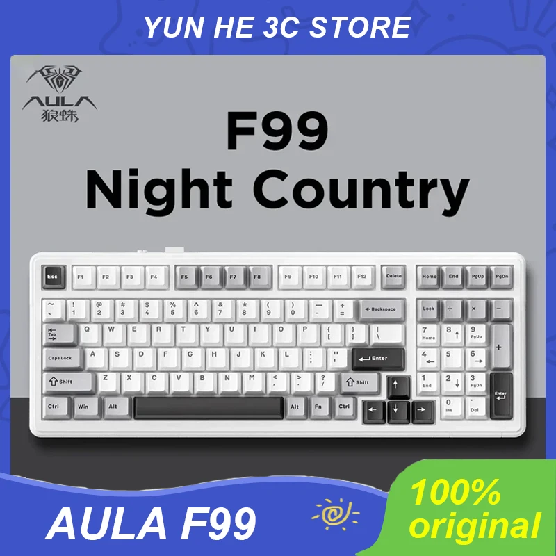 Aula F99 기계식 키보드, 유선 블루투스 5.0, 2.4g 무선 Pbt 키캡, 핫 스왑 개스킷, 99 키 맞춤형 게임용 키보드 